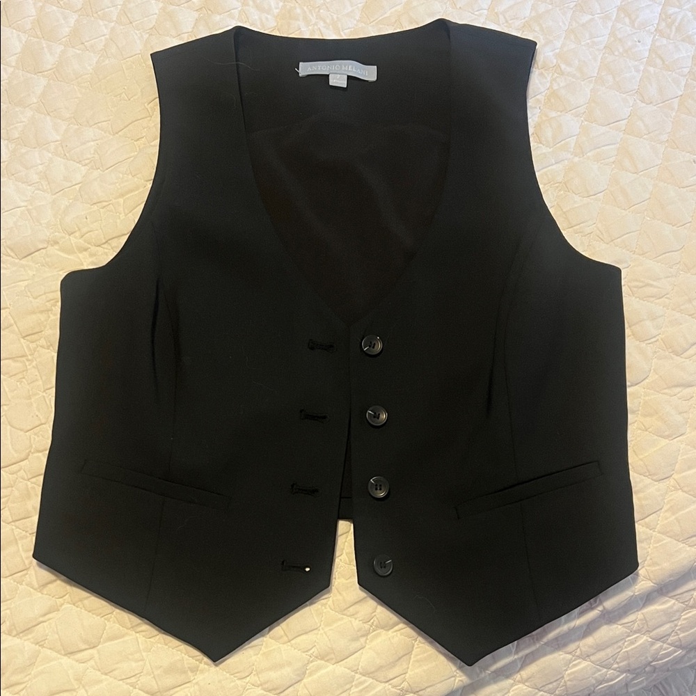 Antonio Melani Black Button-Up Vest